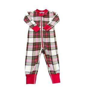 Hanna Andersson Organic Plaid Holiday Sleeper Size 80
